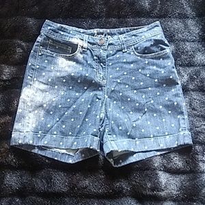 BODEN Denim Shorts Polka Dots 6L